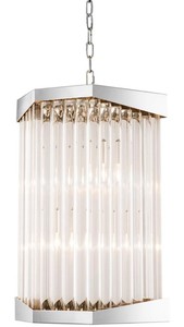 Casa Padrino Luxus Acryl Wohnzimmer Kronleuchter Silber 33 x 28,5 x H. 61 cm - Wohnzimmerm�bel