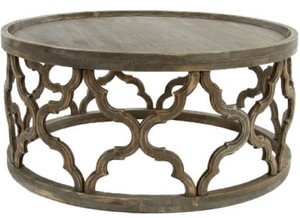 Casa Padrino Designer Couchtisch Braun  80 x H. 37 cm - Moderner Runder Holz Wohnzimmertisch 