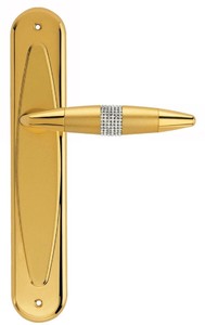 Casa Padrino Luxus Trklinken Set Gold 16 x H. 27,5 cm - Trgriffe besetzt mit Swarovski Kristallen