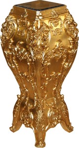 Casa Padrino Barock Luxus  Marmor S�ule Gold / Schwarz 38 x 37 x H.88 cm 