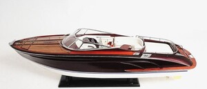 Casa Padrino Luxus Holz Speedboot Mehrfarbig 94 cm - Handgefertigtes Deko Modellboot Boot