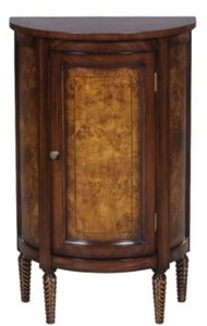 Casa Padrino Luxus Jugendstil Kommode Hellbraun / Braun 51 x 28 x H. 82 cm - Kleiner Halbrunder Schrank mit T�r