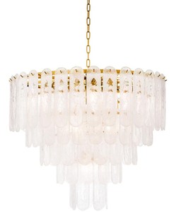 Casa Padrino Luxus Kronleuchter Gold  85 x H. 73 cm - Hotel & Restaurant Kronleuchter mit Mattglas