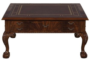 Casa Padrino Luxus Barock Wohnzimmertisch Dunkelbraun / Braun 100 x 100 x H. 49 cm - Couchtisch mit 20 Schubladen