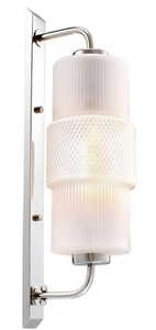 Casa Padrino Luxus Wandleuchte Silber / Wei� 14 x 18 x H. 53 cm - Designer Leuchte