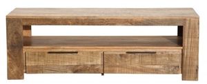 Casa Padrino  Designer Fernsehschrank Natur B.130cm x H.45cm x T.45cm - Sideboard - Kommode - Handgefertigt aus Mango Massivholz!