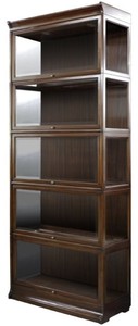 Casa Padrino Luxus Mahagoni B�cherschrank mit 5 Glast�ren und LED Beleuchtung Dunkelbraun 90 x 39 x H. 223 cm - Luxus B�rom�bel
