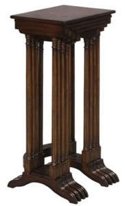 Casa Padrino Luxus Beistelltisch Braun / Dunkelbraun 37 x 34 x H. 73 cm - Ausziehbarer Mahagoni Tisch