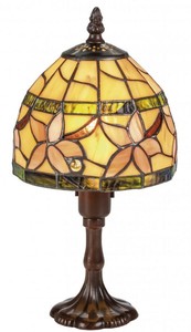 Casa Padrino Luxus Tiffany Tischleuchte Braun / Mehrfarbig  15 x H. 30 cm - Luxus Hockerleuchte 