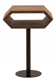 Casa Padrino Designer Beistelltisch Natur / Schwarz Sheesham 45cm x 35cm x H.65cm Massivholz 