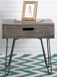 Casa Padrino Designer Beistelltisch Mango Grau 50cm - Massivholz 