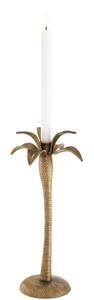 Casa Padrino Luxus Kerzenhalter Vintage Messingfarben  20 x H. 42 cm - Messing Kerzenst�nder im Palmen Design