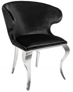 Casa Padrino Designer Esszimmerstuhl Silber / Schwarz 61 x 60 x H.79 cm - Esszimmerm�bel