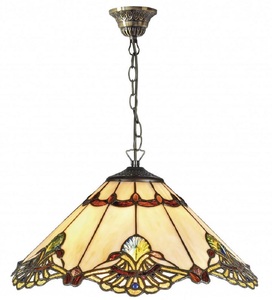 Casa Padrino Luxus Tiffany H�ngeleuchte Mehrfarbig  40 x H. 93 cm - Handgefertigte Pendelleuchte aus 264 Teilen