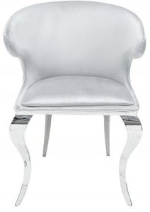 Casa Padrino Designer Esszimmerstuhl Samt / Grau 61 x 60 x H.79 cm - Esszimmerm�bel