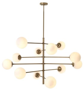 Casa Padrino Luxus Kronleuchter Antik Messingfarben / Wei�  122 x H. 69 cm - Luxus Qualit�t