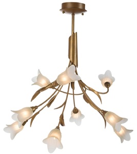 Casa Padrino Luxus H�ngeleuchte Messingfarben / Wei�  60 x H. 65 cm - Wohnzimmer H�ngelampe