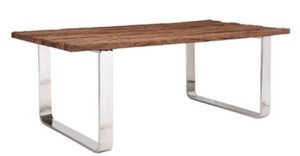 Casa Padrino Luxus Esstisch Braun / Silber 200 x 100 x H. 75 cm - Luxus Esszimmertisch 