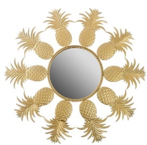 Casa Padrino Designer Spiegel / Wandspiegel im Ananas Design Gold  50 cm - Designerm�bel