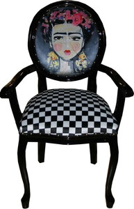 Casa Padrino Barock Luxus Damen Stuhl Mdchen mit Blumen-Kranz auf den Kopf - Limited Edition