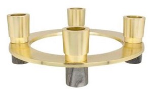 Casa Padrino Luxus Kerzenhalter Gold / Grau  20 x H. 6,5 cm - Hotel & Restaurant Deko