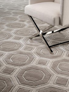 Casa Padrino Luxus Wollteppich Braun / Grau - Verschiedene Gren - Handgetufteter Luxus Teppich aus Neuseeland Wolle