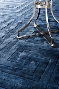 Casa Padrino Luxus Viskose Teppich Saphirblau - Verschiedene Gren - Handgewebter Wohnzimmerteppich