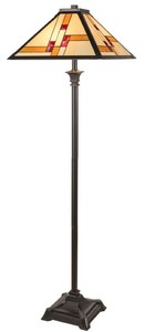 Casa Padrino Luxus Tiffany Stehleuchte Schwarz / Mehrfarbig 50 x 50 x H. 156 cm - Handgefertigt aus 64 Teilen