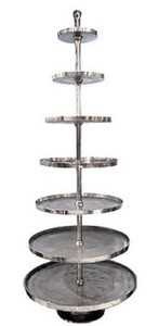 Casa Padrino Luxus Etagere 7-Stufig Silber  90 x H. 240 cm - Hotel & Restaurant Accessoires