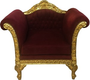 Casa Padrino Barock Lounge Sessel Bordeaux Rot / Gold Mbel Antik Stil - Wohnzimmer Club Mbel Sessel - Limited Edition