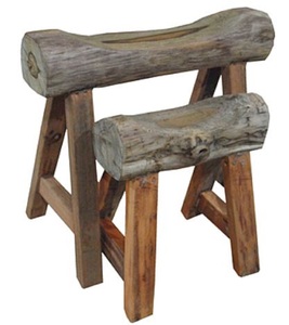 Casa Padrino Landhausstil Hocker Set Naturfarben - Landhausstil M�bel