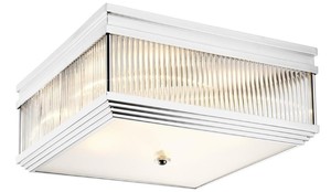 Casa Padrino Luxus Deckenleuchte Silber 40,5 x 40,5 x H. 18,5 cm - Luxus Qualit�t