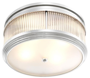 Casa Padrino Luxus Deckenleuchte Silber  40,5 x H. 18,5 cm - Runde Deckenlampe