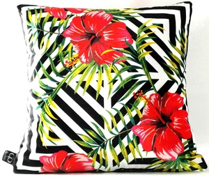 Casa Padrino Luxus Deko Kissen Pittsburgh Flowers Mehrfarbig 45 x 45 cm - Feinster Samtstoff - Wohnzimmer Kissen