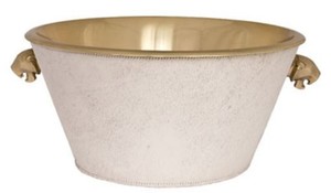 Casa Padrino Luxus Weink�hler Messingfarben / Wei�  46 x H. 22 cm - Gastronomie Accessoires