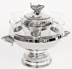 Casa Padrino Luxus Kaviarschale mit Deckel Silber 29 x 21 x H. 23 cm - Hotel & Restaurant Accessoires