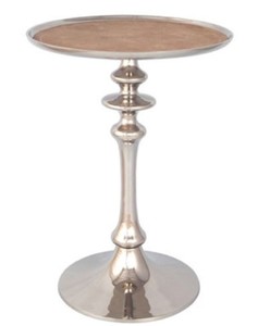 Casa Padrino Designer Beistelltisch Silber / Braun  40 x H. 58 cm - Luxus Wohnzimmerm�bel