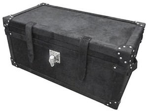 Casa Padrino Luxus Deko Truhe Schwarz / Silber 80 x 40 x H. 36 cm - Luxus Kollektion