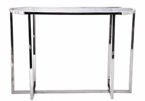 Casa Padrino Wohnzimmer Konsolentisch Silber 100 x 30 x H. 71 cm - Ovale Luxus Konsole