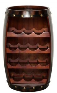 Casa Padrino Bar Weinschrank Bartisch aus Tanne Massivholz f�r 14 Flaschen - Holzfa� Weinfa� Fa�m�bel Fa�schrank Hotel & Restaurant Einrichtung M�bel Tisch