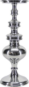 Casa Padrino Luxus Aluminium Kerzenhalter Silber  13 x H. 47 cm - Deko Accessoires
