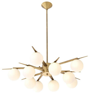 Casa Padrino Luxus Kronleuchter Antik Messingfarben / Wei  90 x H. 20 cm - Luxus Mbel