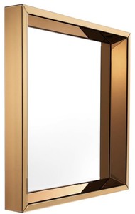 Casa Padrino Luxus Spiegel Bernsteinfarben 100 x 12 x H. 100 cm - Hotel M�bel