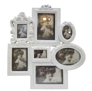 Casa Padrino Barock 7er Bilderrahmen Wei 41 x 4 x H. 45 cm - Deko Accessoires im Barockstil