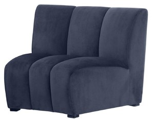 Casa Padrino Luxus Samt Couch Mitternachtsblau 109 x 95 x H. 83,5 cm - Gebogenes & Erweiterbares Luxus Wohnzimmer Sofa 