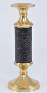 Casa Padrino Luxus Kerzenst�nder Messing Gold / Schwarz  11 x H. 30 cm - Hotel & Restaurant Accessoires