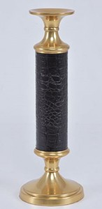 Casa Padrino Luxus Kerzenst�nder Messing Gold / Schwarz  12 x H. 36 cm - Hotel & Restaurant Accessoires