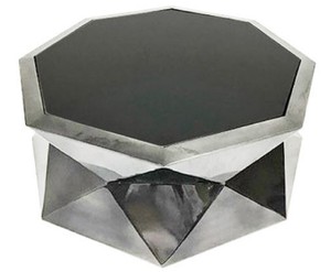 Casa Padrino Luxus Wohnzimmertisch Silber / Schwarz 101 x 101 x H. 35 cm - Designer Couchtisch mit Glasplatte