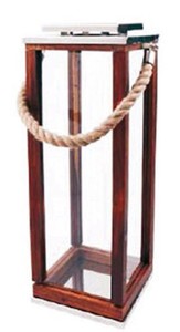 Casa Padrino Luxus Laterne Silber / Braun 23 x 23 x H. 61 cm - Hotel & Restaurant Kerzenleuchter 