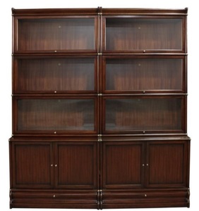 Casa Padrino Luxus Mahagoni B�cherschrank mit 10 T�ren und 2 Schubladen Dunkelbraun 172 x 47 x H. 234 cm - Luxus B�rom�bel